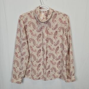 Vintage Country Sophisticates by Pendleton Paisley Pleated Blouse